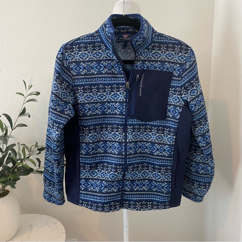 Kid’s Vineyard Vines Fair Isle half zip pullover sweater size large 16